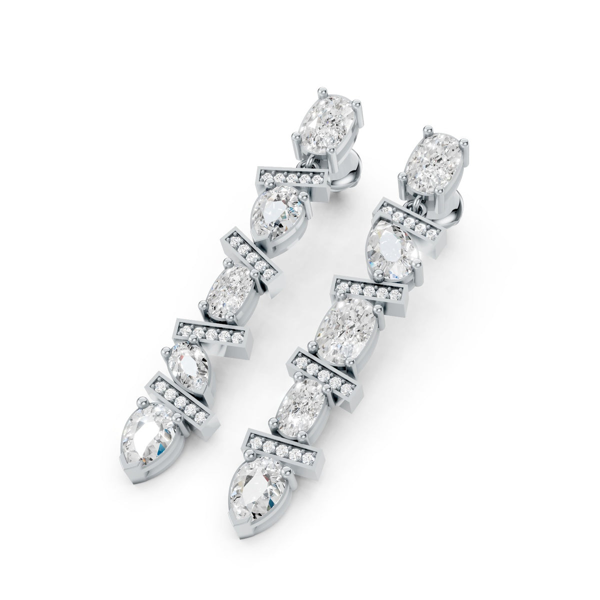 Lab-Grown Diamond Pear & Oval Drop Earrings