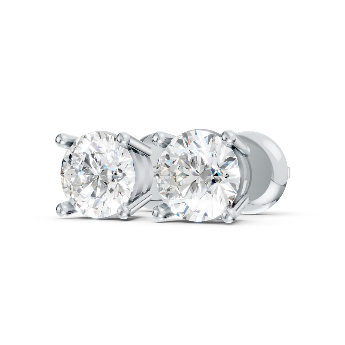 Lab-Grown Diamond Round Solitaire Stud Earrings