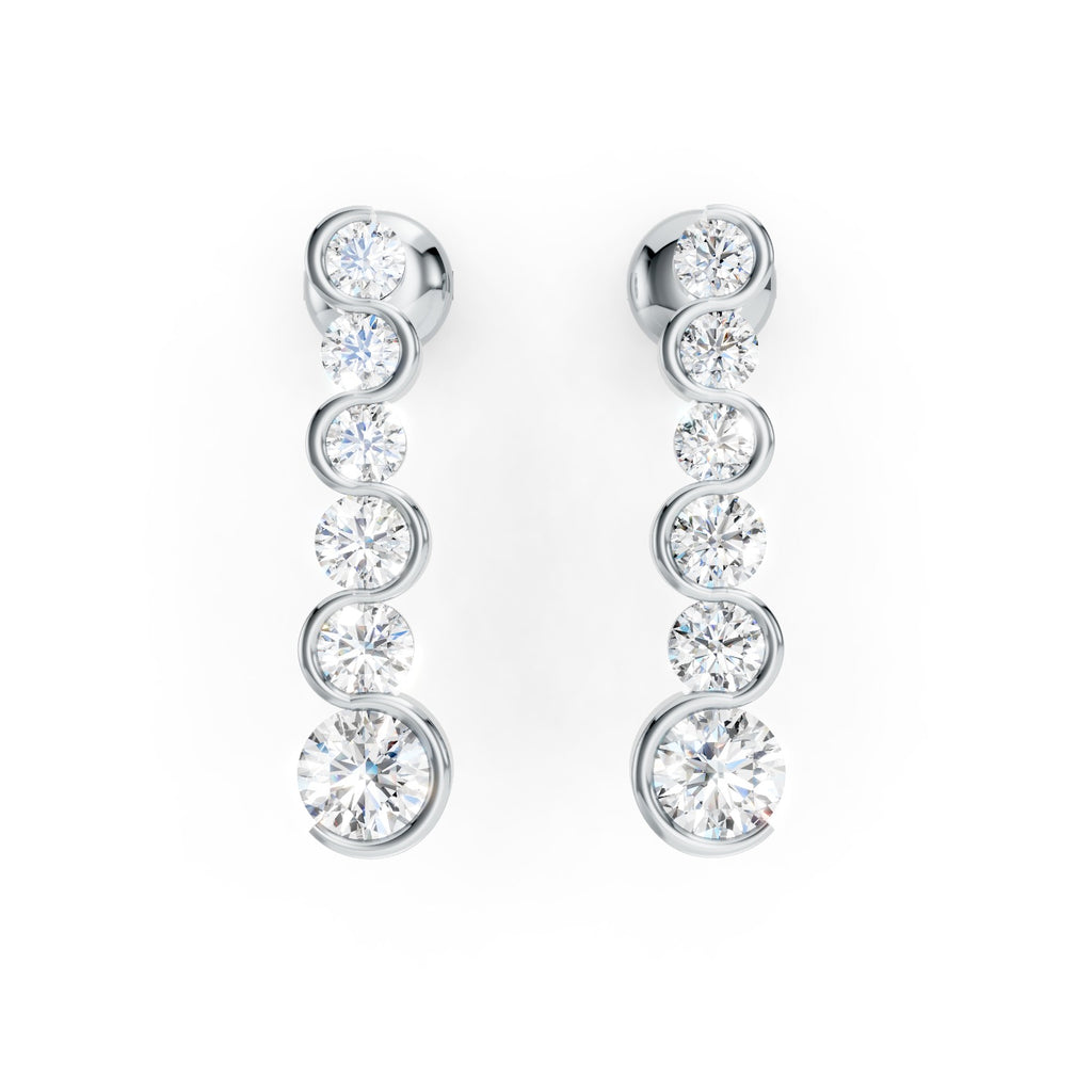 Lab-Grown Diamond Graduated Drop Earrings