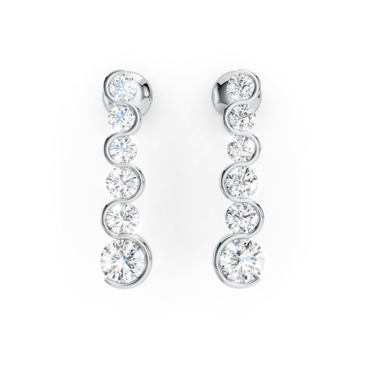 Lab-Grown Diamond Graduated Drop Earrings