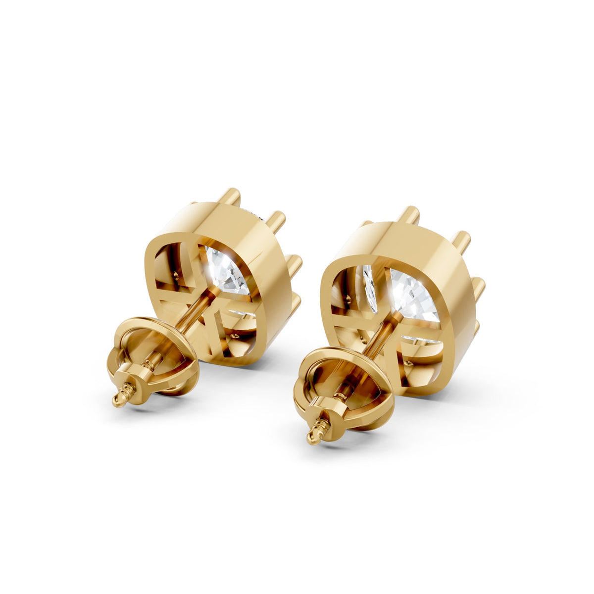 Cushion-Cut Lab-Grown Diamond Stud Earrings