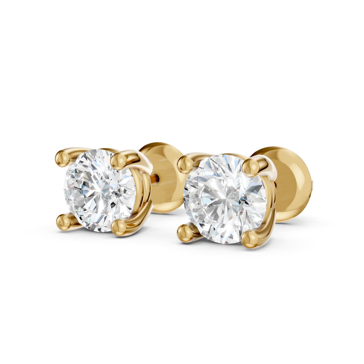 Round Brilliant Lab-Grown Diamond Stud Earrings
