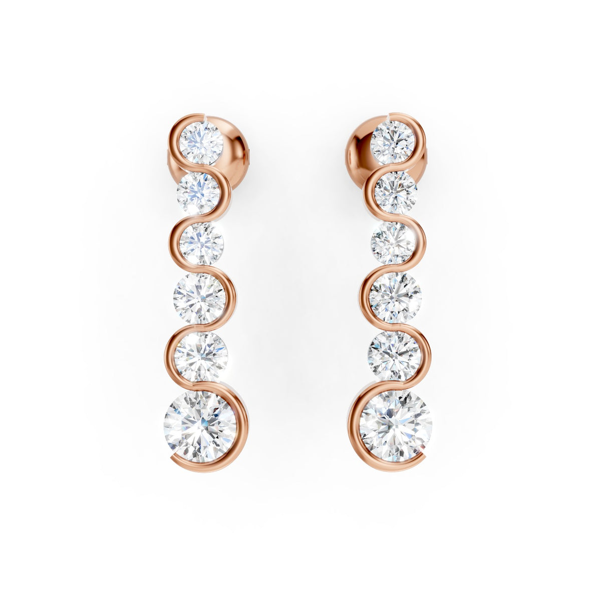 Lab-Grown Diamond Graduated Drop Earrings