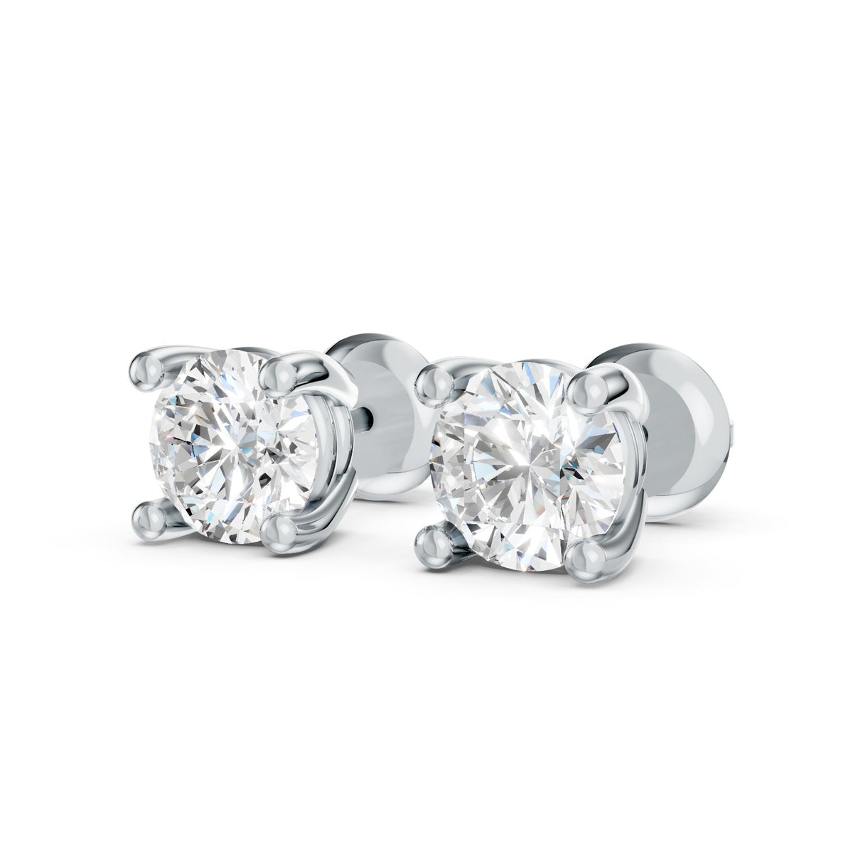 Round Brilliant Lab-Grown Diamond Stud Earrings