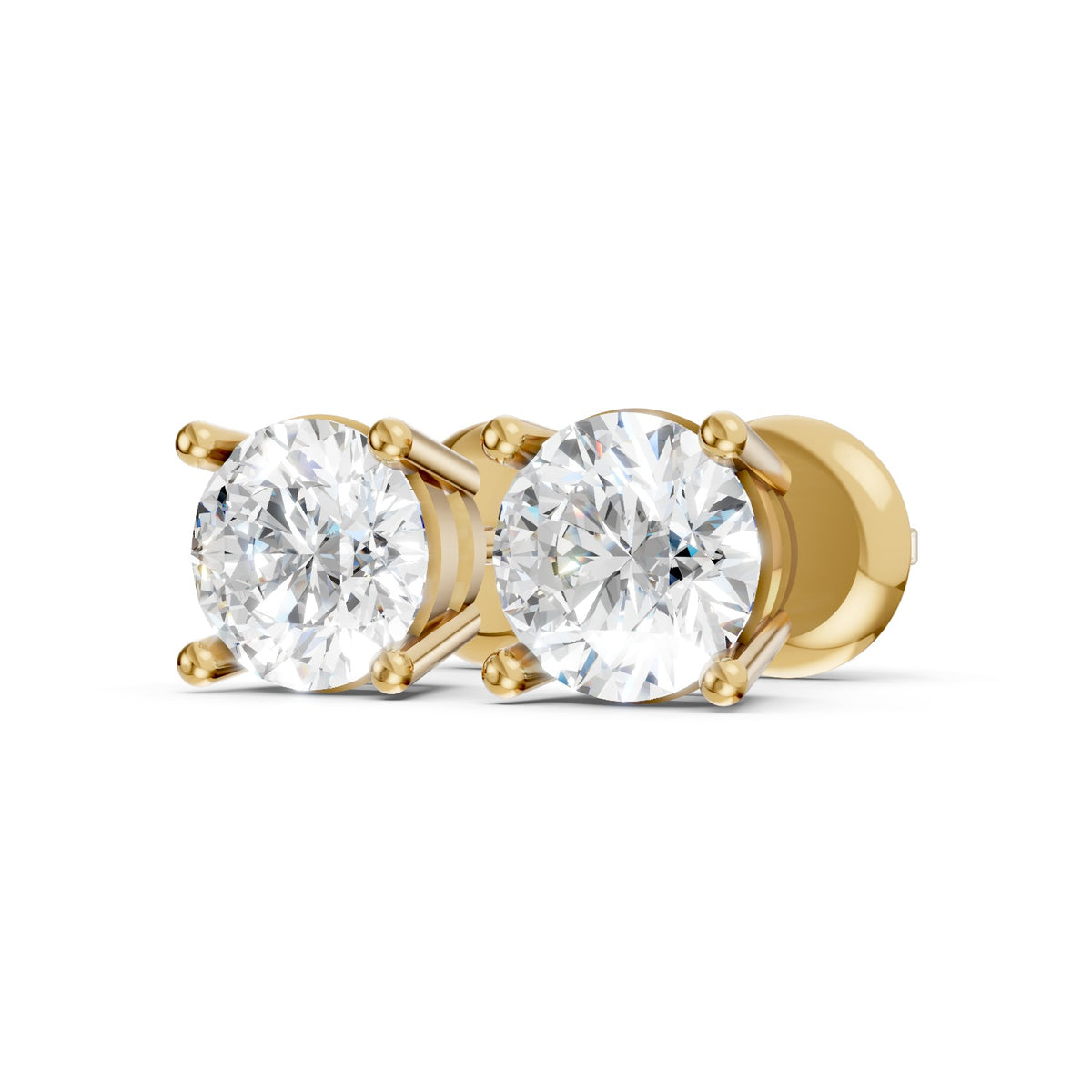 Lab-Grown Diamond Round Solitaire Stud Earrings