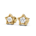 Star-Shaped Round Lab-Grown Diamond Stud Earrings