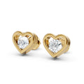 Heart-Shaped Round Lab-Grown Diamond Stud Earrings