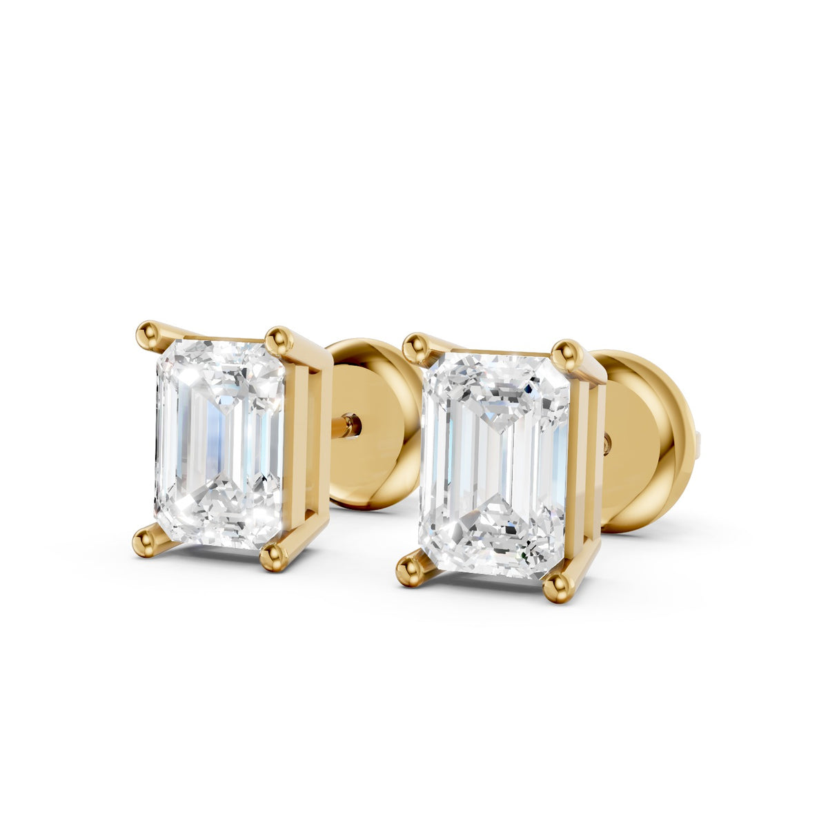 Lab-Grown Diamond Emerald-Cut Stud Earrings
