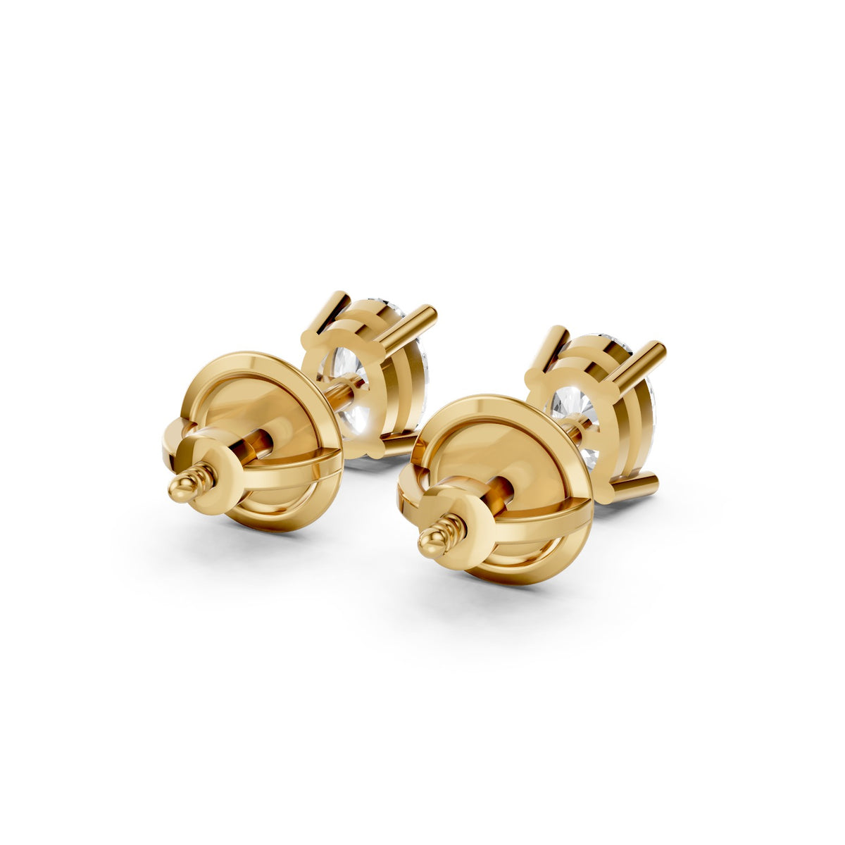 Lab-Grown Diamond Oval Solitaire Stud Earrings