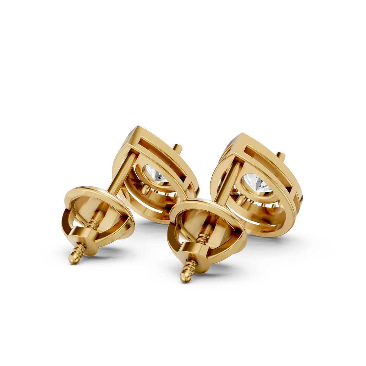 Round Brilliant Lab-Grown Diamond Halo Stud Earrings