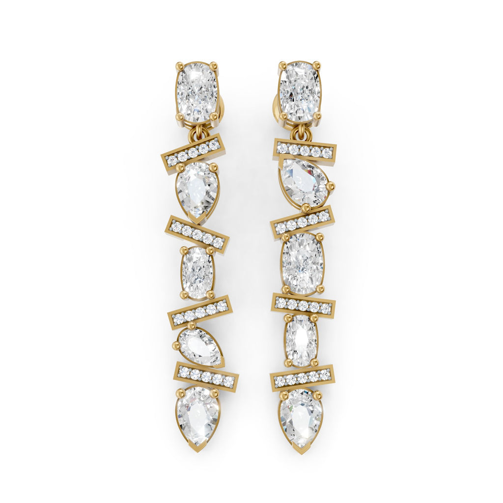 Lab-Grown Diamond Pear & Oval Drop Earrings