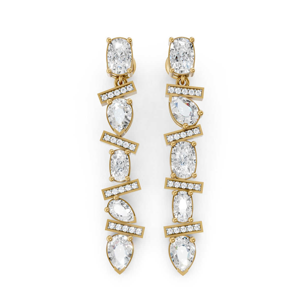 Lab-Grown Diamond Pear & Oval Drop Earrings