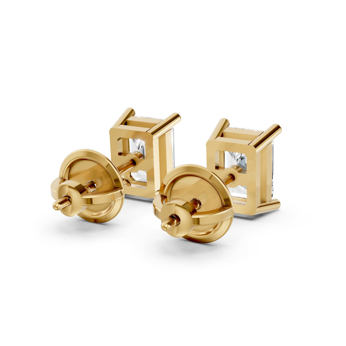 Emerald-Cut Stud Earrings