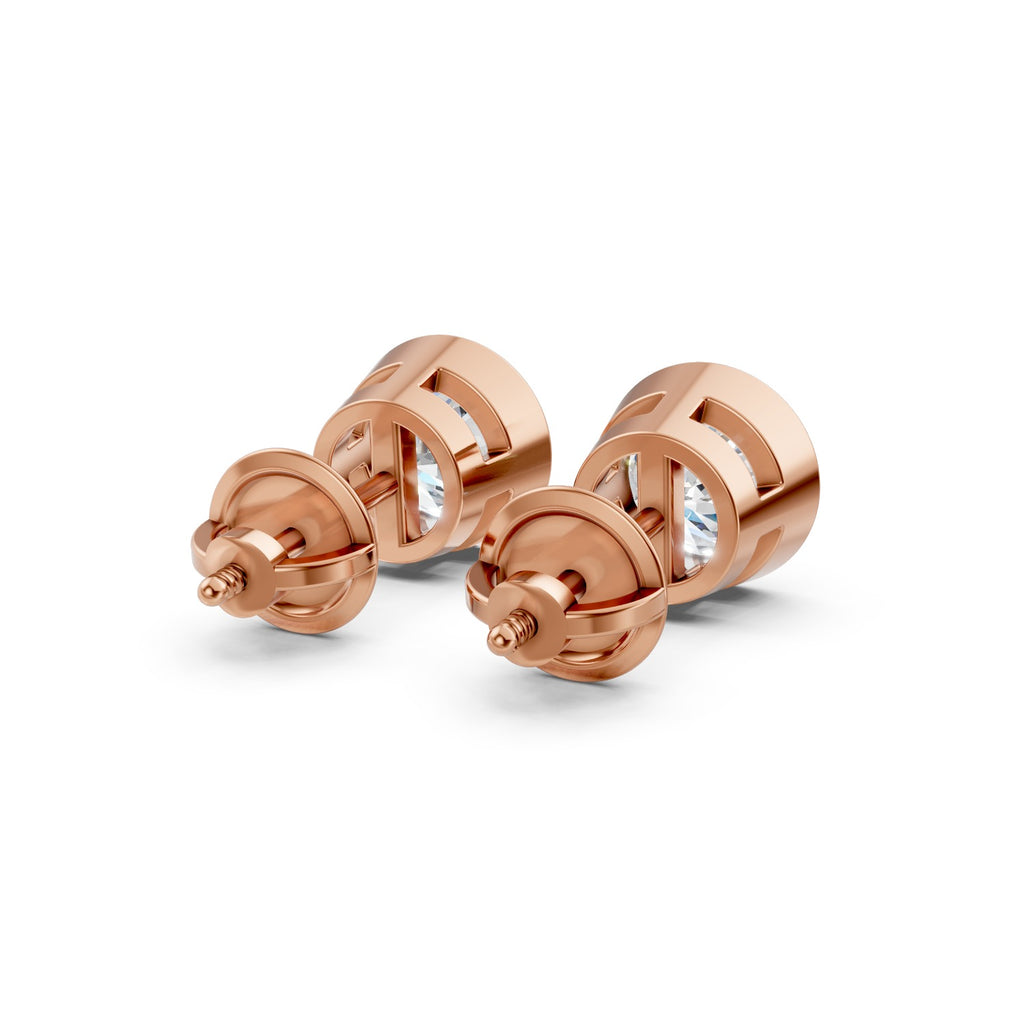 Bezel-Set Round Lab-Grown Diamond Stud Earrings