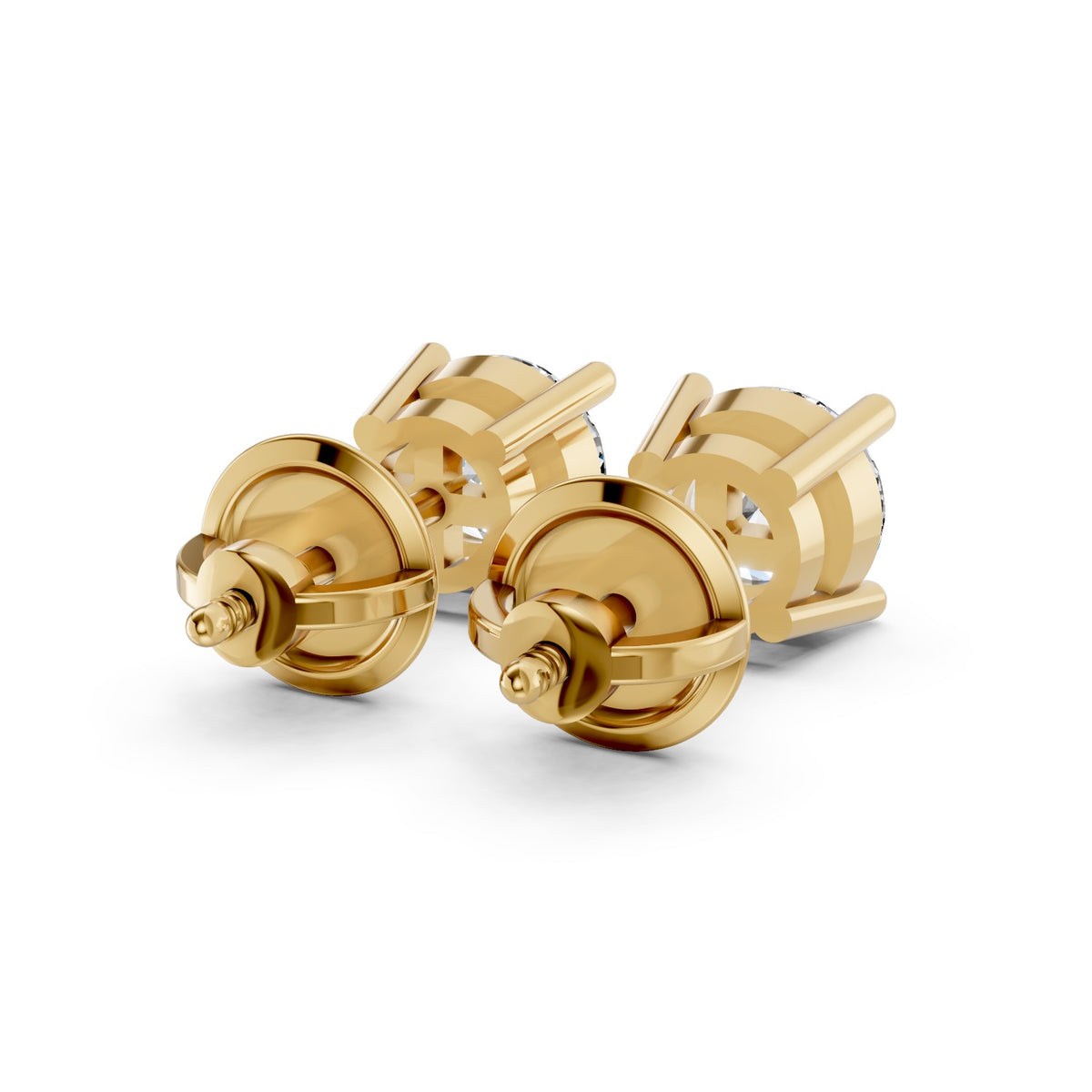Lab-Grown Diamond Round Solitaire Stud Earrings