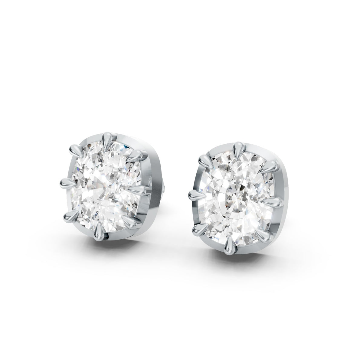 Cushion-Cut Lab-Grown Diamond Stud Earrings