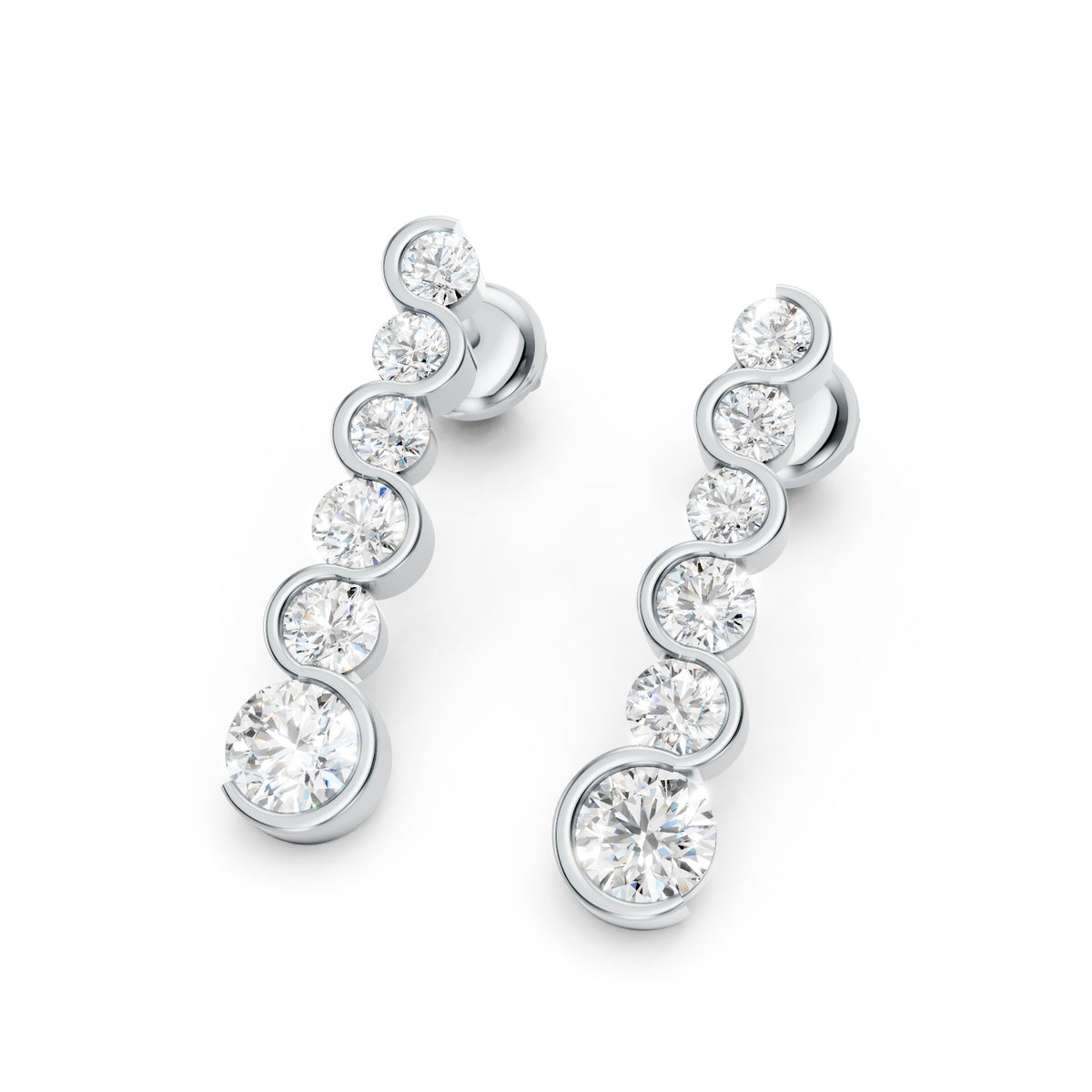 Lab-Grown Diamond Graduated Drop Earrings