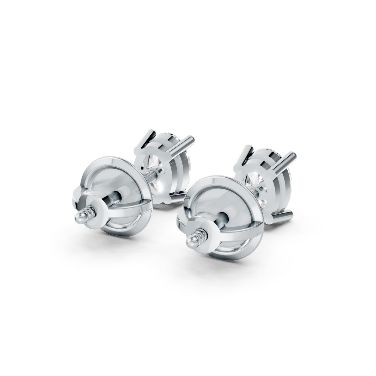 Lab-Grown Diamond Oval Solitaire Stud Earrings
