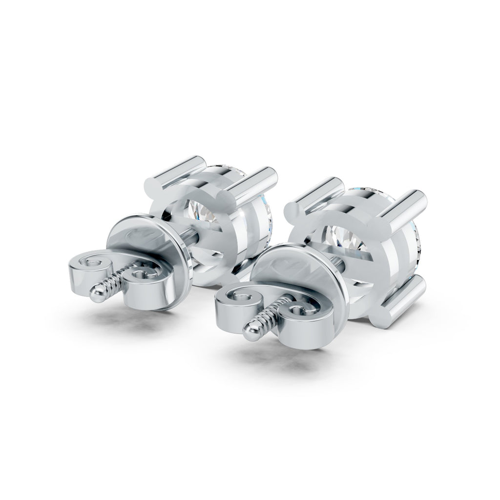 Four-Prong Round Brilliant Lab-Grown Diamond Stud Earrings