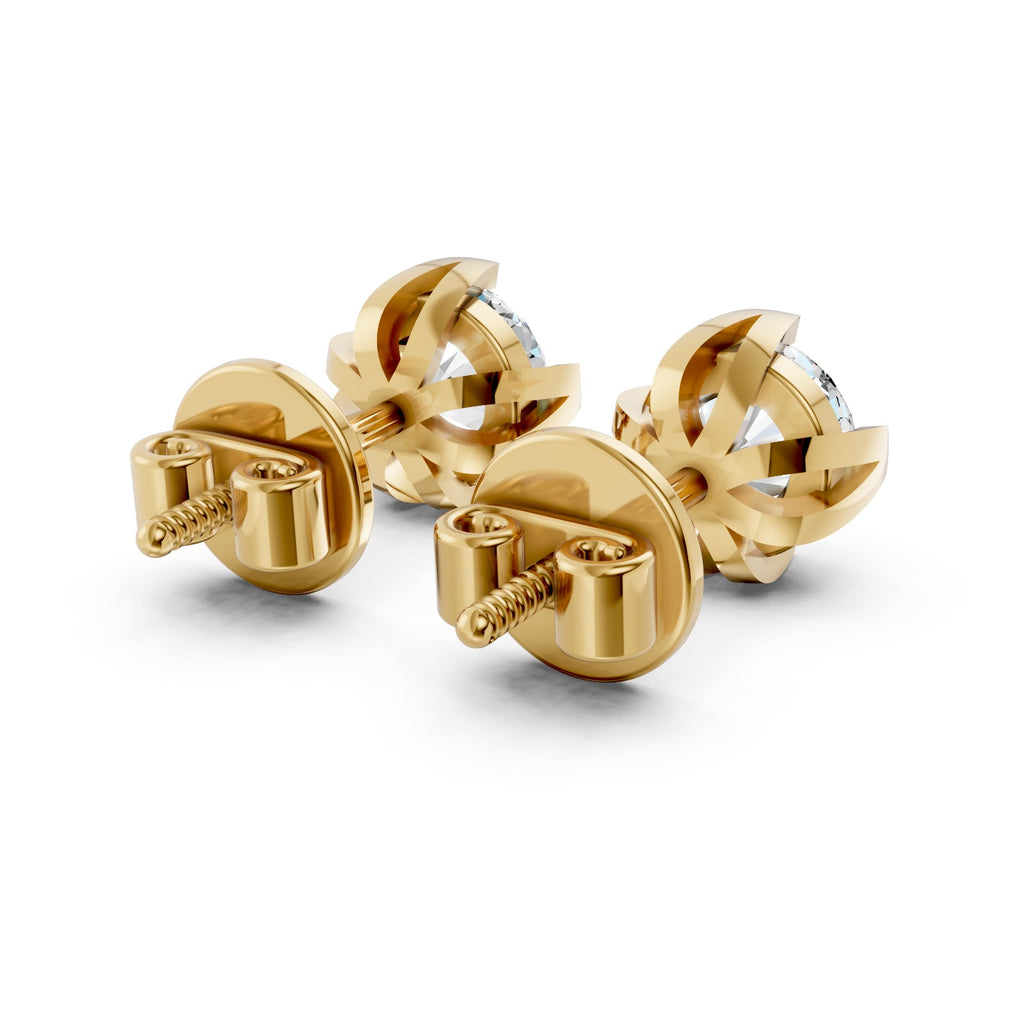Four-Prong Round Lab-Grown Diamond Stud Earrings