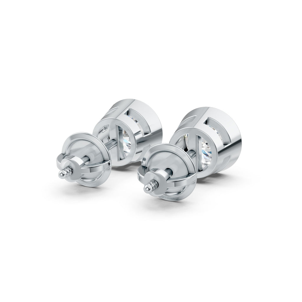 Bezel-Set Round Lab-Grown Diamond Stud Earrings