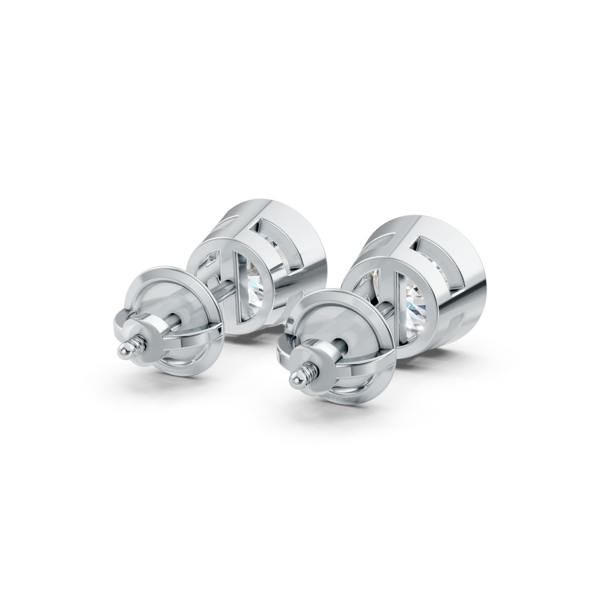 Bezel-Set Round Lab-Grown Diamond Stud Earrings