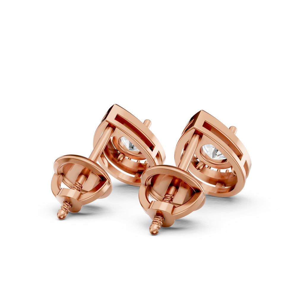 Round Brilliant Lab-Grown Diamond Halo Stud Earrings