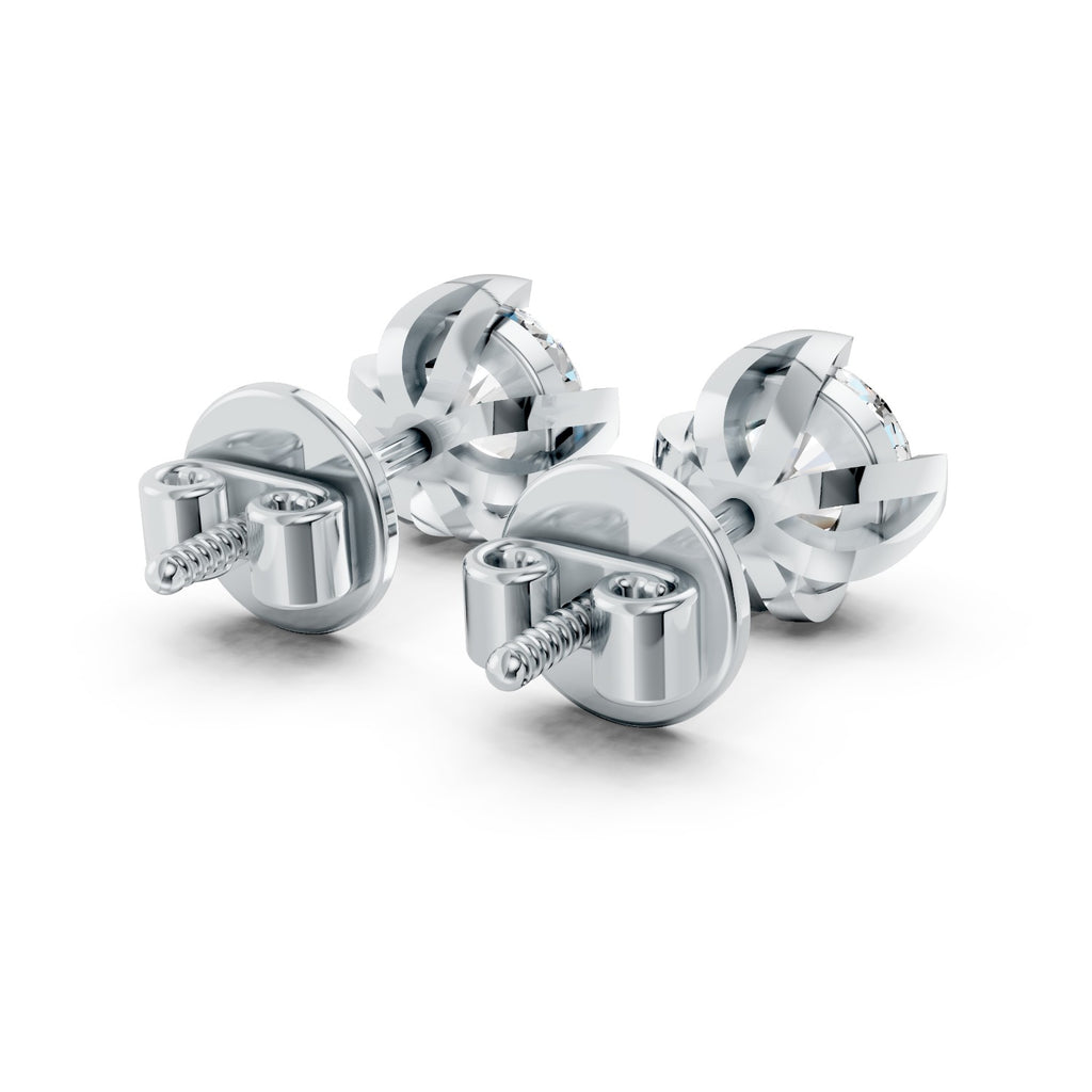 Four-Prong Round Lab-Grown Diamond Stud Earrings