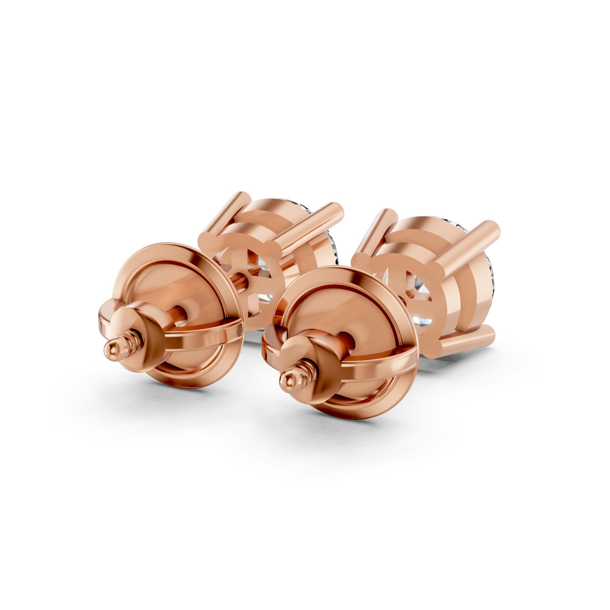 Lab-Grown Diamond Round Solitaire Stud Earrings