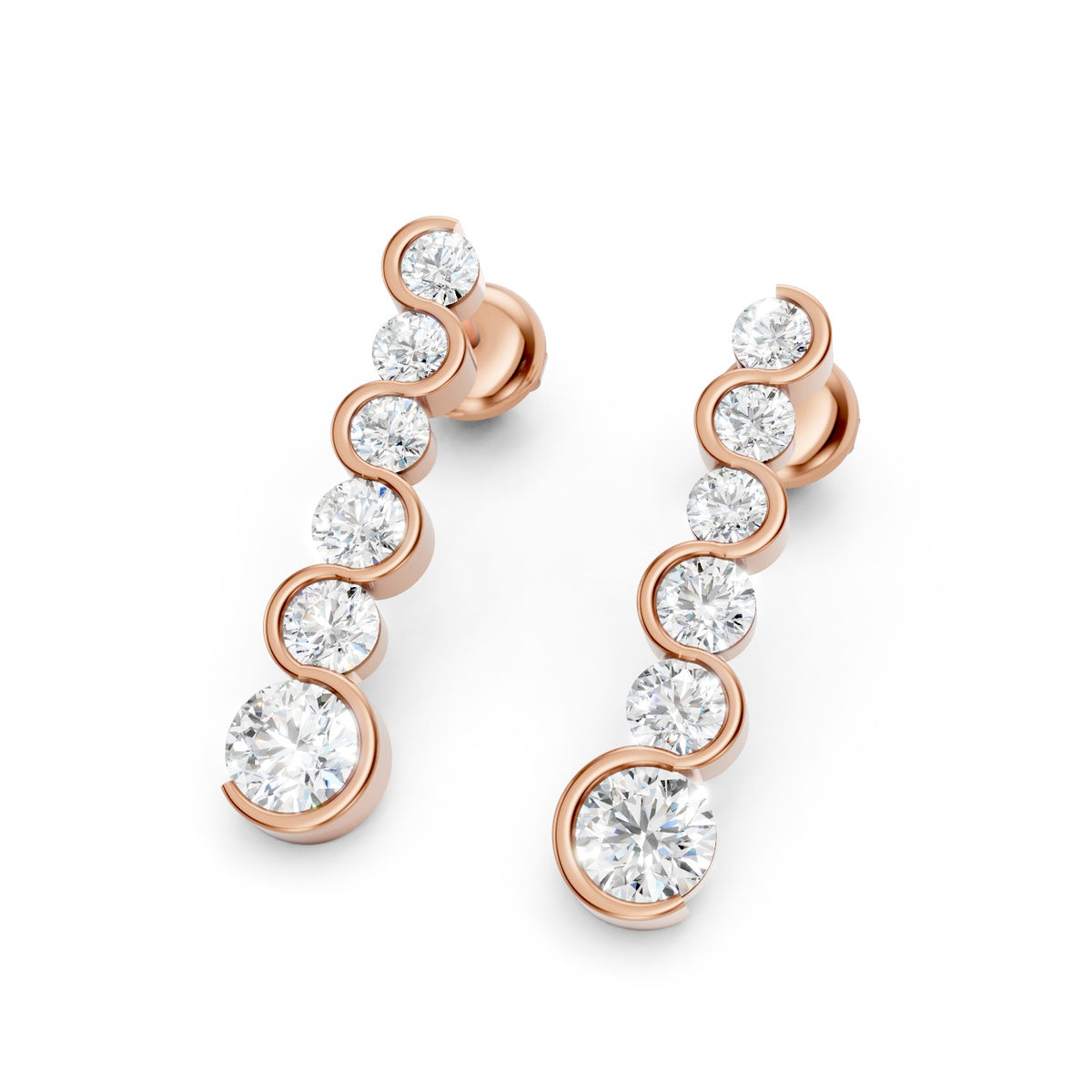 Lab-Grown Diamond Graduated Drop Earrings