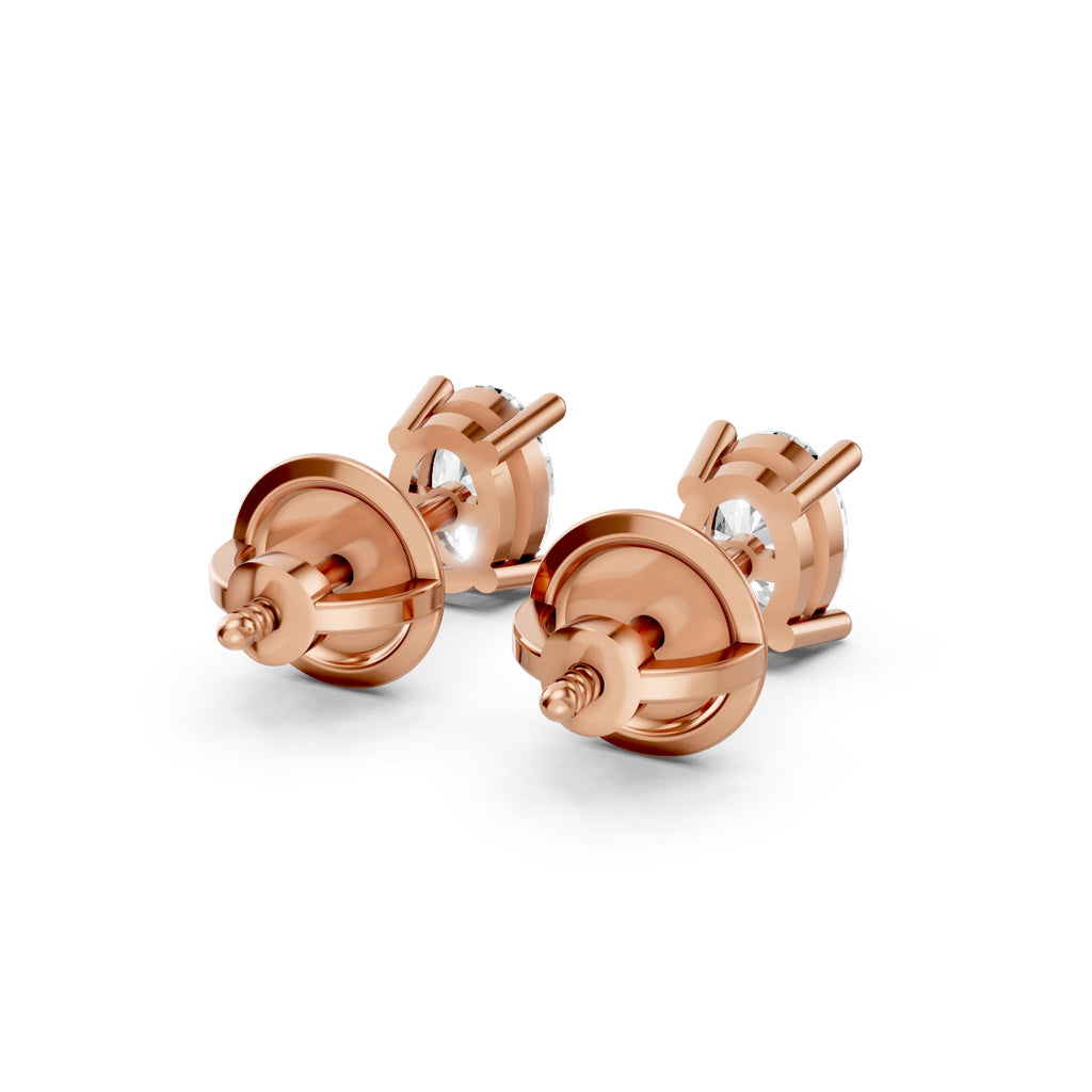 Lab-Grown Diamond Oval Solitaire Stud Earrings