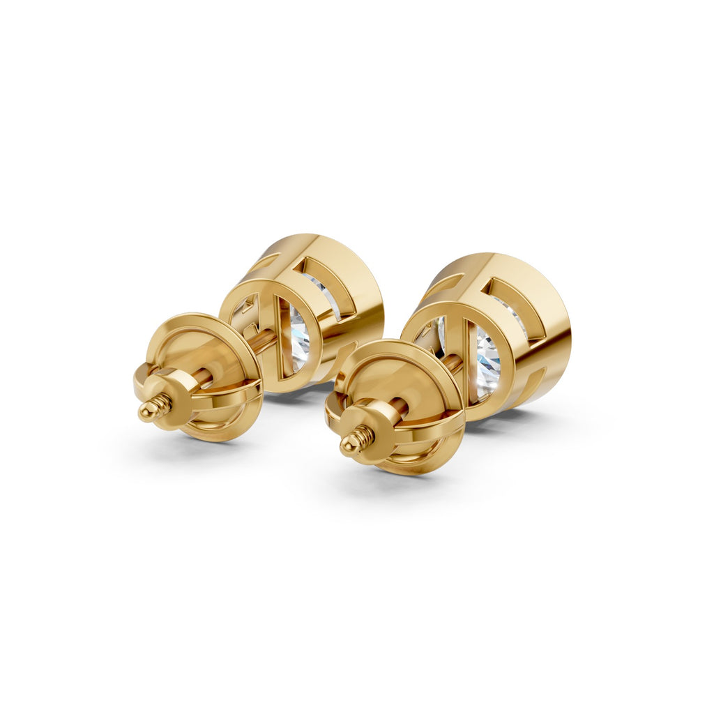 Bezel-Set Round Lab-Grown Diamond Stud Earrings