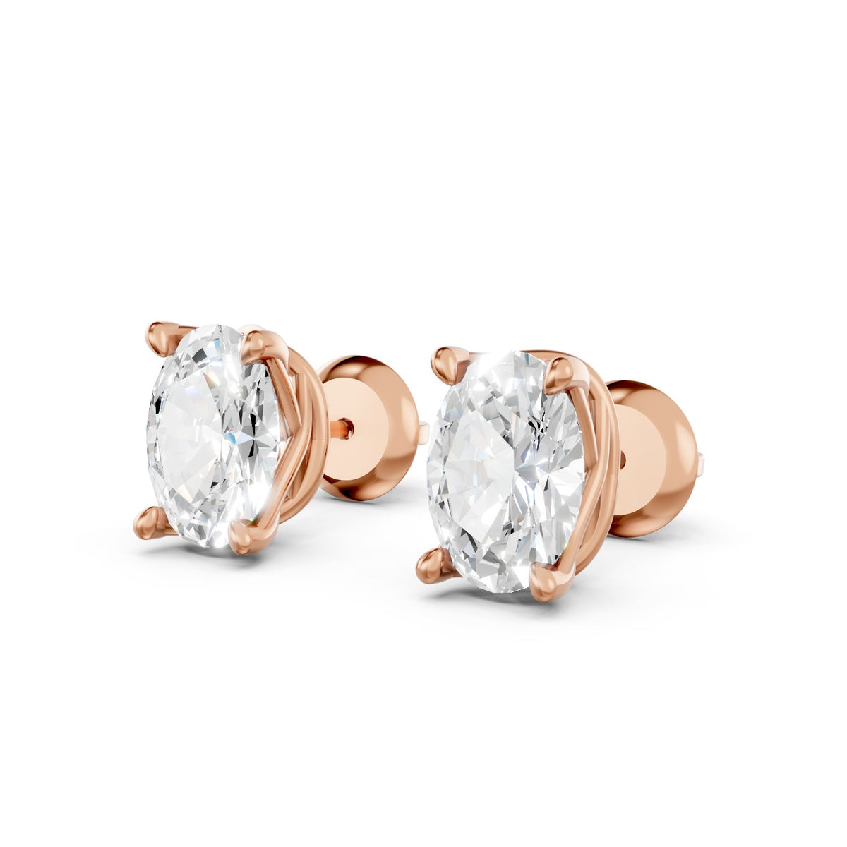 Oval Cut Lab-Grown Diamond Stud Earrings