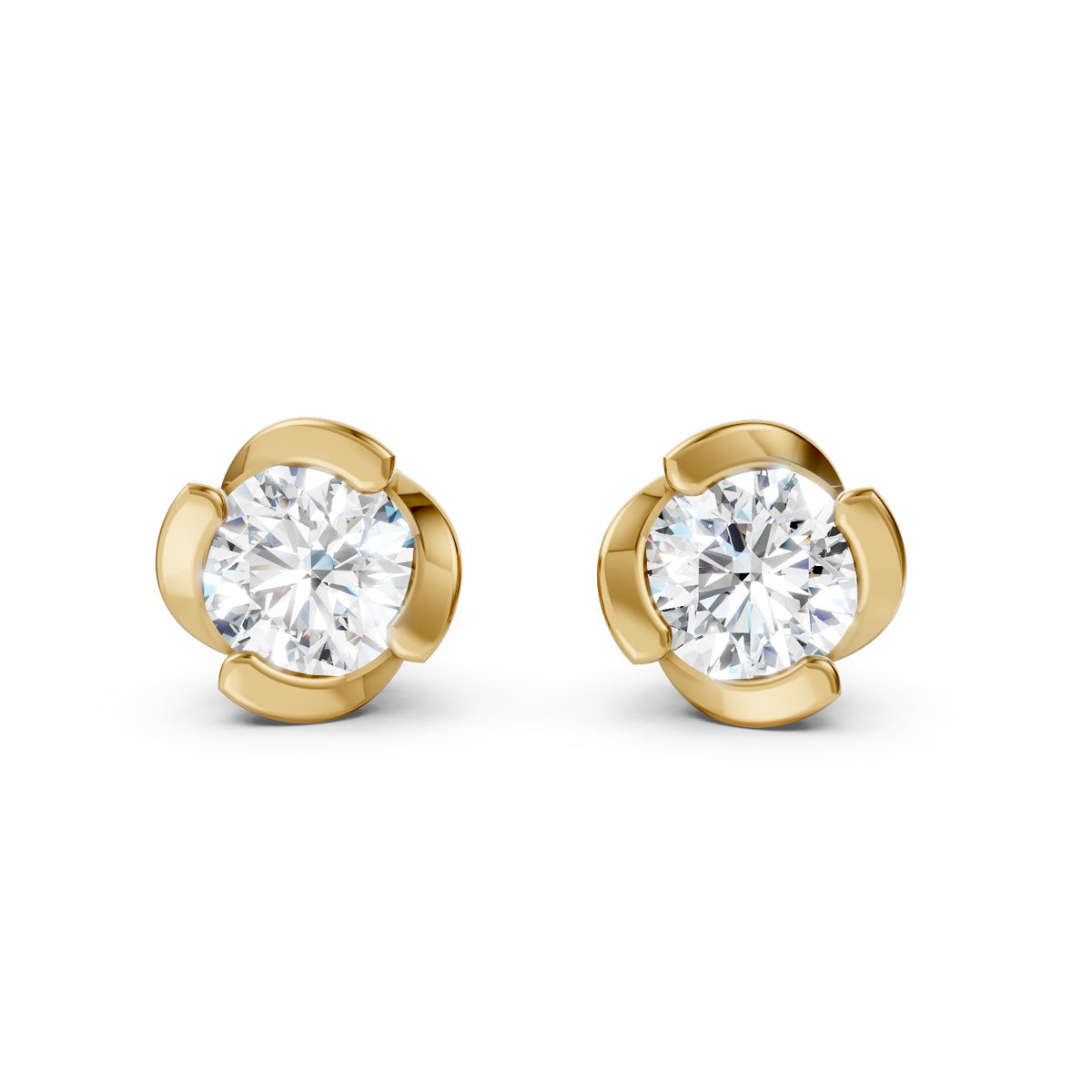 Round Cut Lab-Grown Diamond Stud Earrings