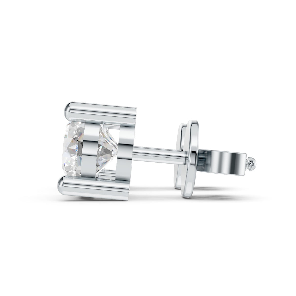 Four-Prong Round Brilliant Lab-Grown Diamond Stud Earrings