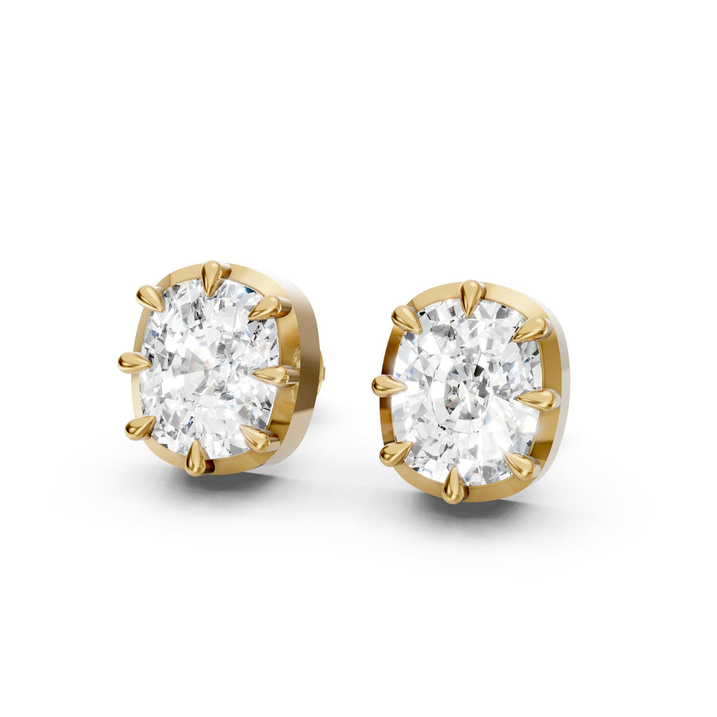 Cushion-Cut Lab-Grown Diamond Stud Earrings