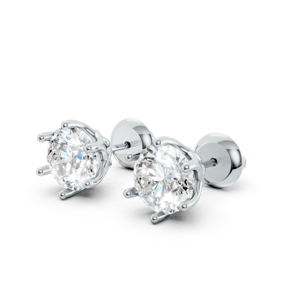 Round Cut Lab-Grown Diamond Stud Earrings