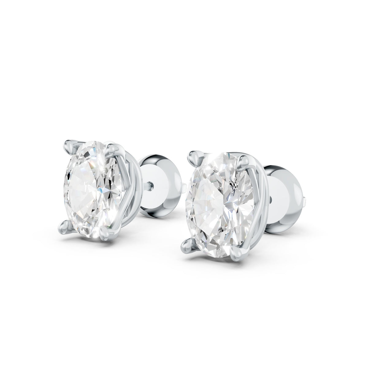 Oval Cut Lab-Grown Diamond Stud Earrings