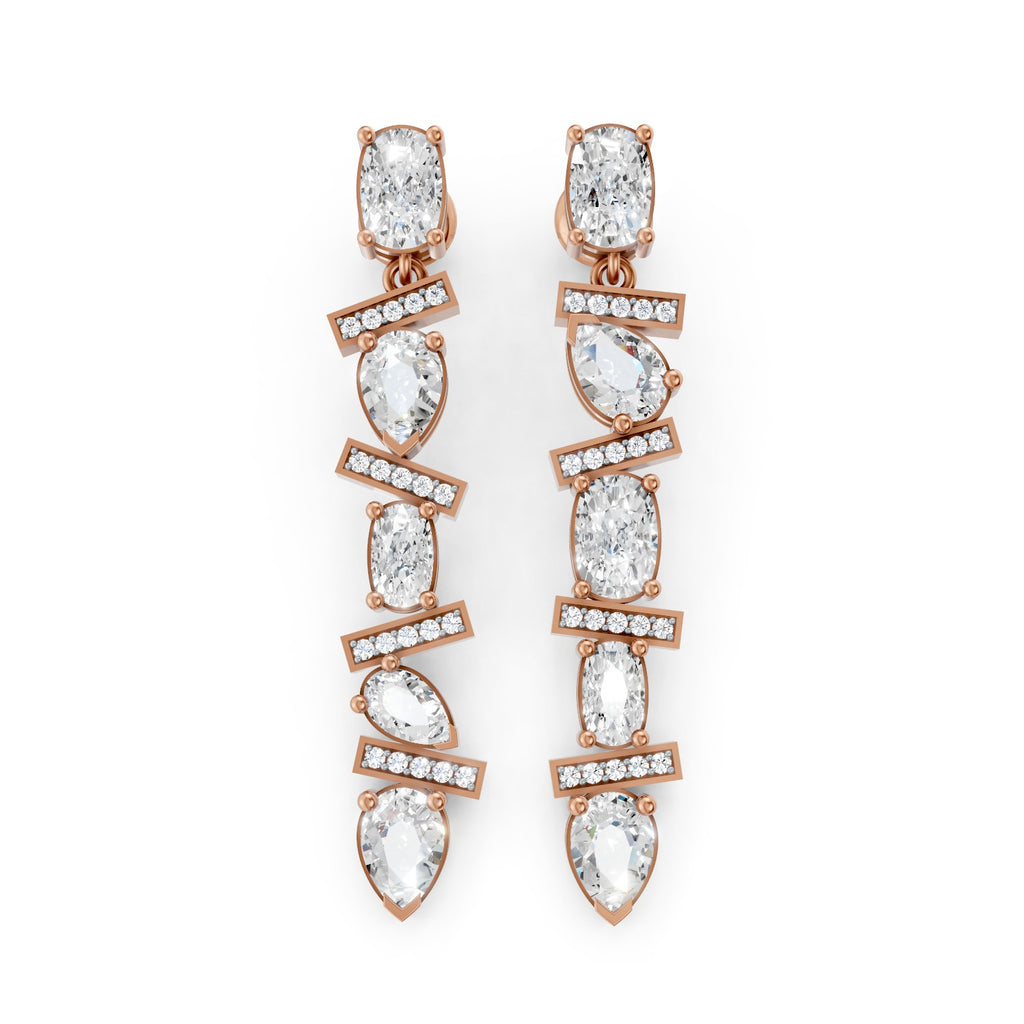 Lab-Grown Diamond Pear & Oval Drop Earrings