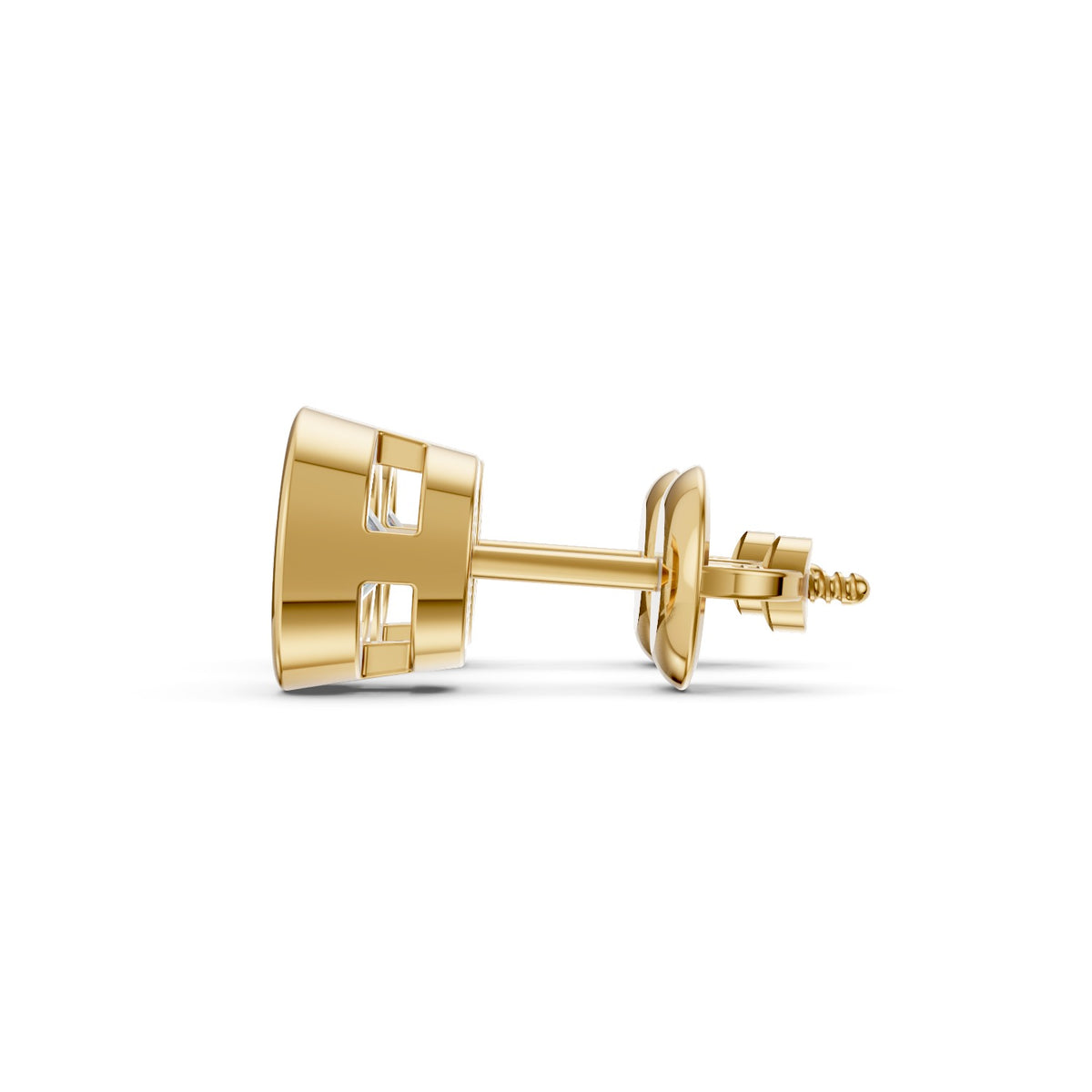 Bezel-Set Round Lab-Grown Diamond Stud Earrings