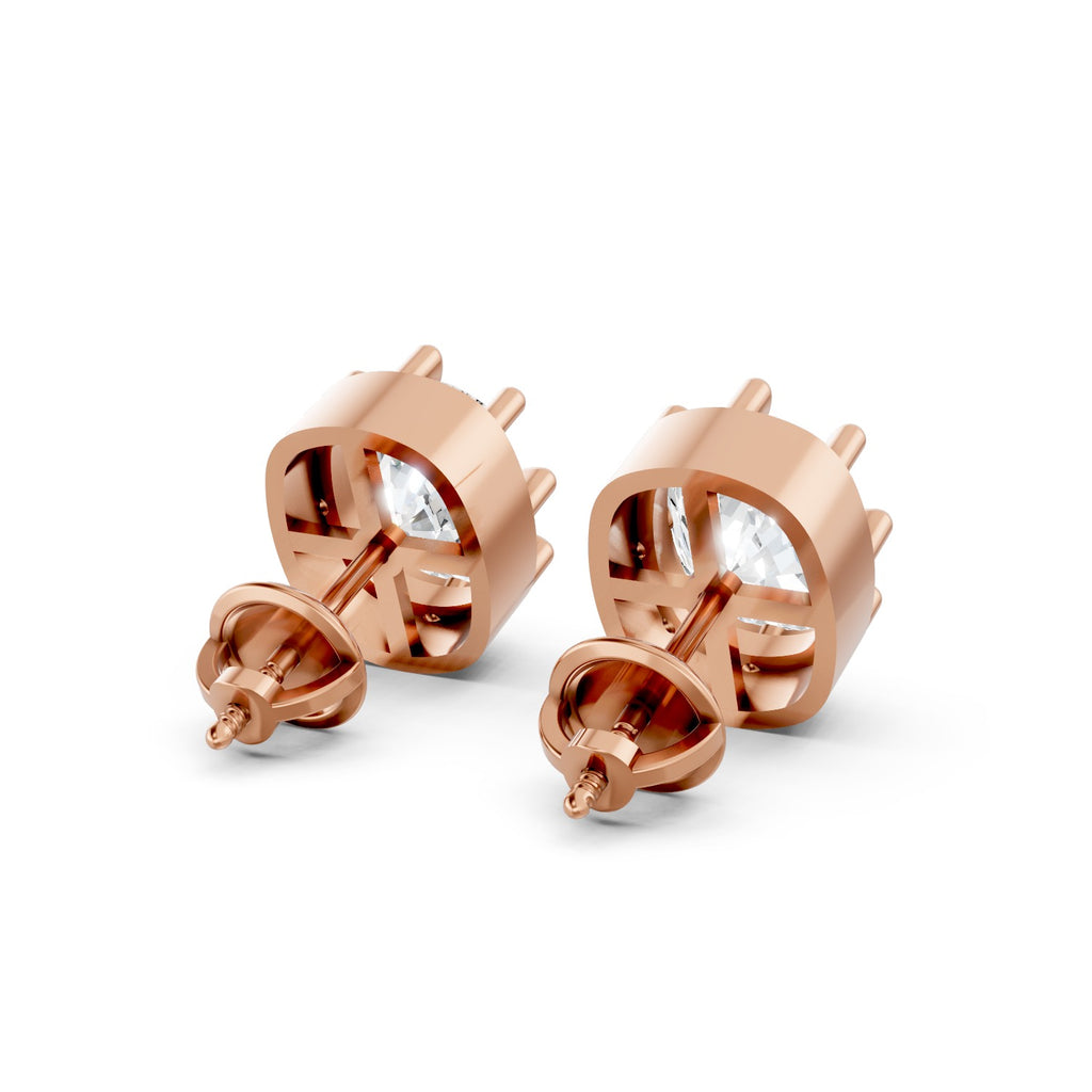 Cushion-Cut Lab-Grown Diamond Stud Earrings