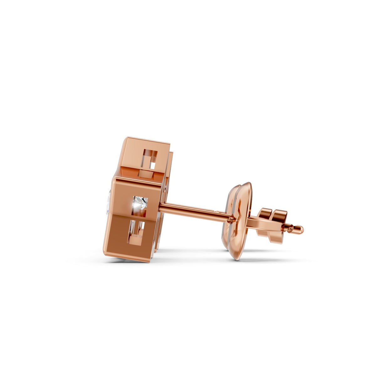 Star-Shaped Round Lab-Grown Diamond Stud Earrings
