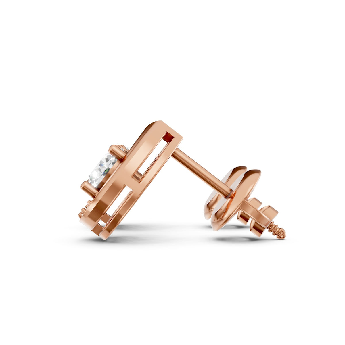 Round Brilliant Lab-Grown Diamond Halo Stud Earrings