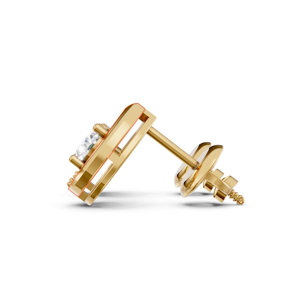 Round Brilliant Lab-Grown Diamond Halo Stud Earrings