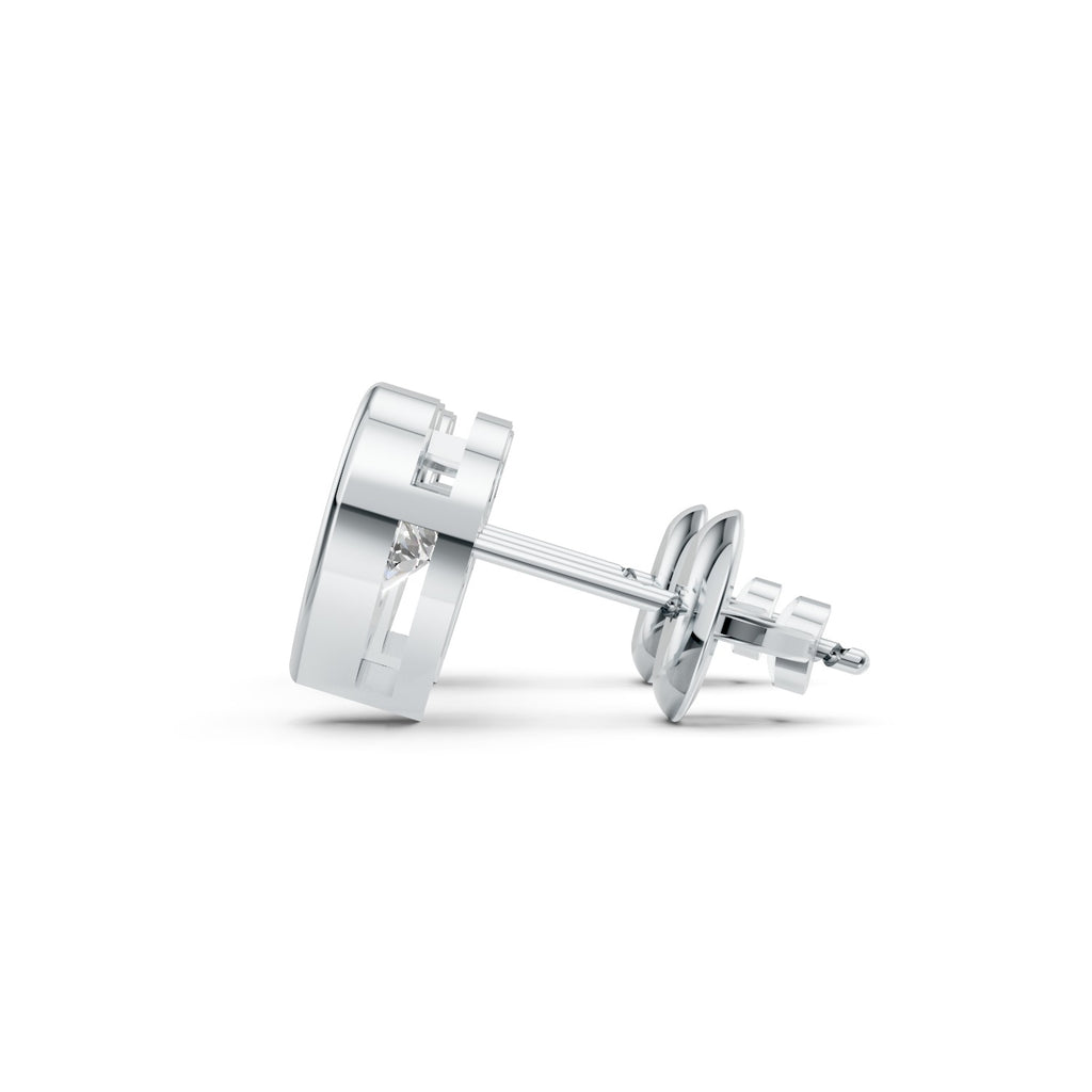 Heart-Shaped Round Lab-Grown Diamond Stud Earrings