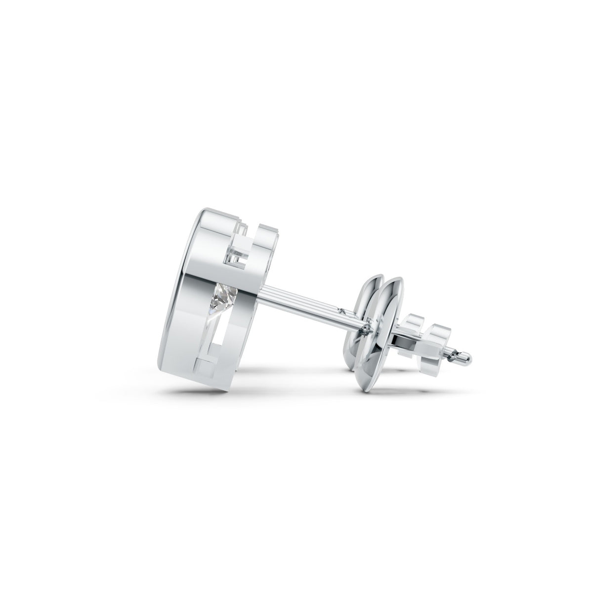 Heart-Shaped Round Lab-Grown Diamond Stud Earrings