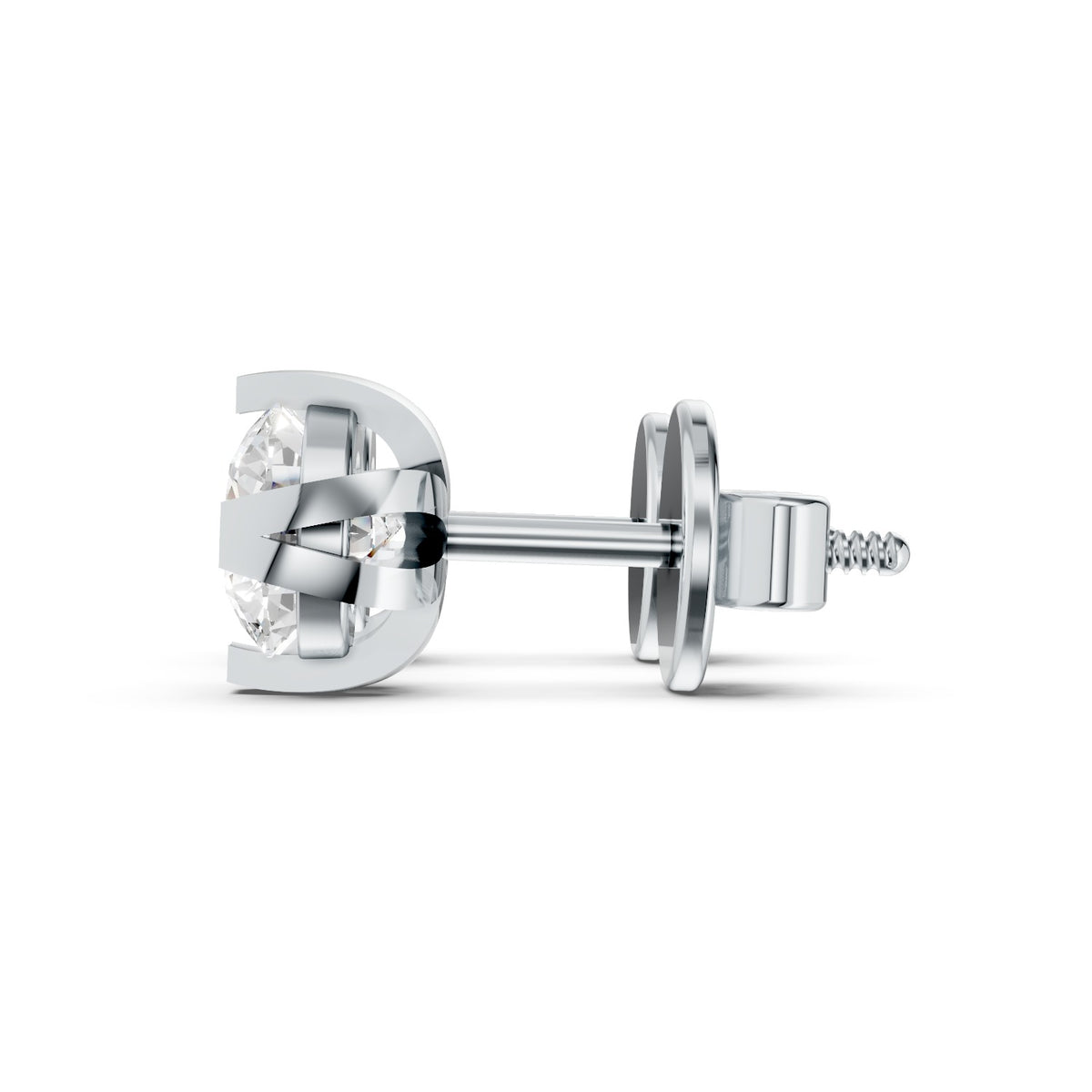 Four-Prong Round Lab-Grown Diamond Stud Earrings