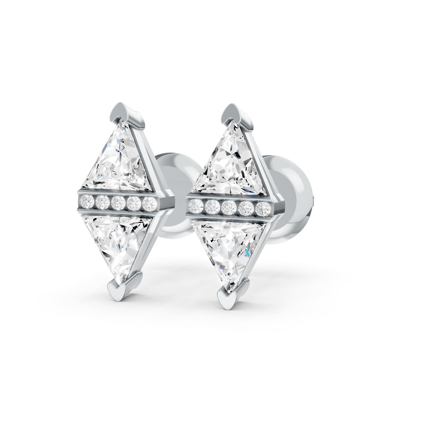 Triangle Cut Lab-Grown Diamond Geometric Stud Earrings