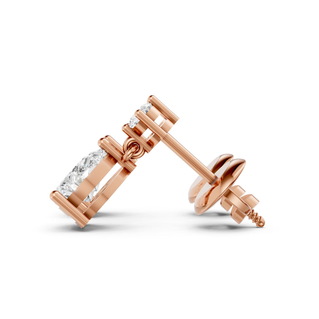 Pear-Shaped Lab-Grown Diamond Drop Stud Earrings