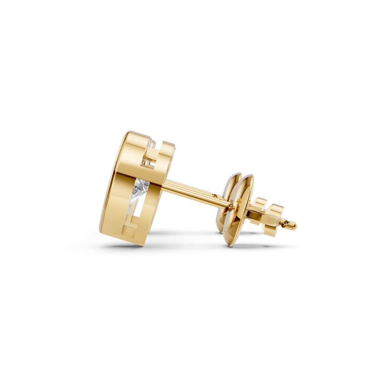 Heart-Shaped Round Lab-Grown Diamond Stud Earrings